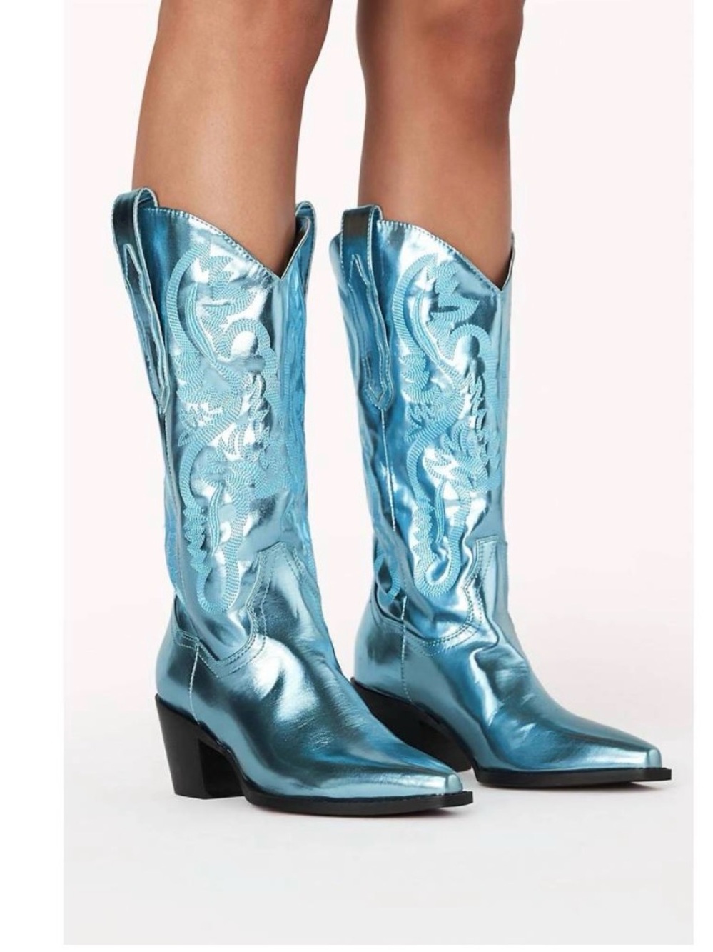 Danilo Billini
Metallic Blue Western Knee-High Boots Size 9.